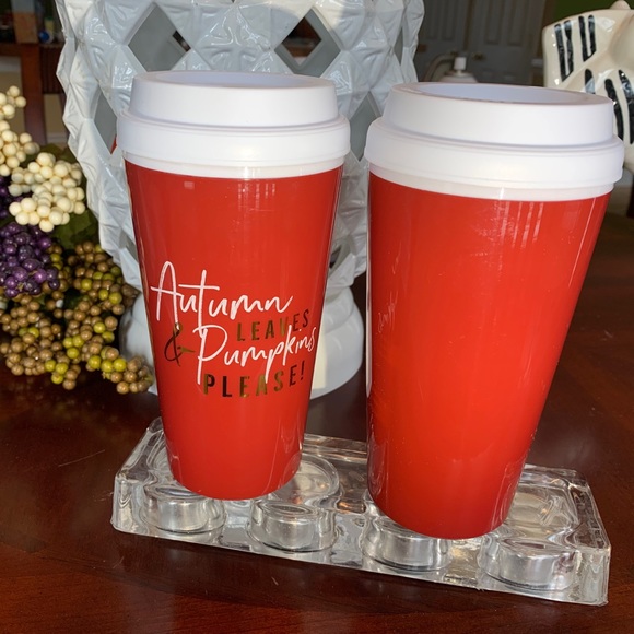 Autumn Leaves and Pumpkins Please! COFFEE OR TEA OR BEVERAGE INSULATED TUMBLER - Picture 2 of 4